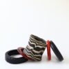Red and Zebra Pattern Bangle Stack (set of 5)