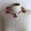 Faux Ivory, Black & Red Necklace