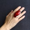 Red, Faux Ivory & Black Ring Size 7