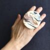 Faux Ivory & Black Statement Ring Size 7½