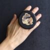 Black & Faux Ivory Blocking Statement Ring Size 7