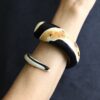 Black & Faux Ivory Snake Cuff - Size M