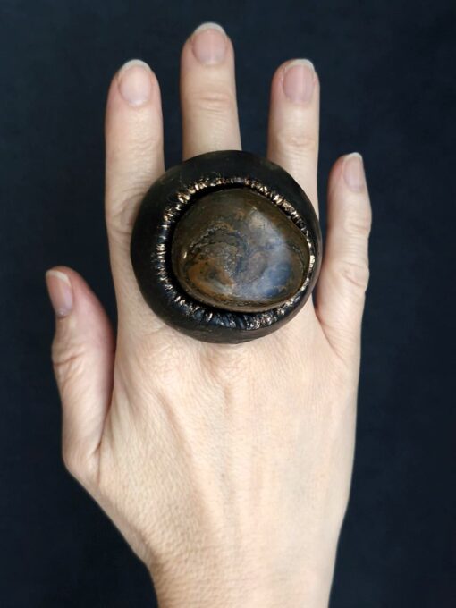 Stromatolite Stone Ring Size 9 - Image 2