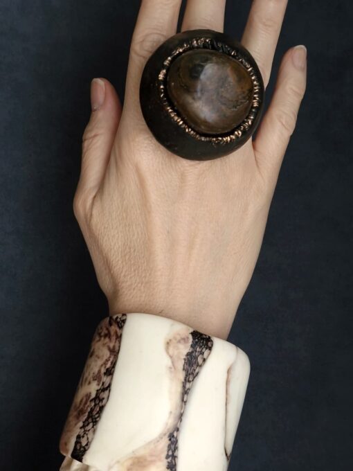 Stromatolite Stone Ring Size 9 - Image 4