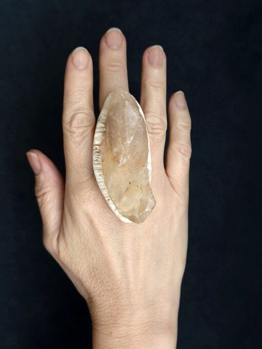 Rock Crystal Pointer Ring Size 6.5 - Image 2