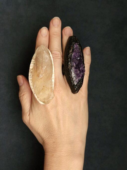 Rock Crystal Pointer Ring Size 6.5 - Image 3