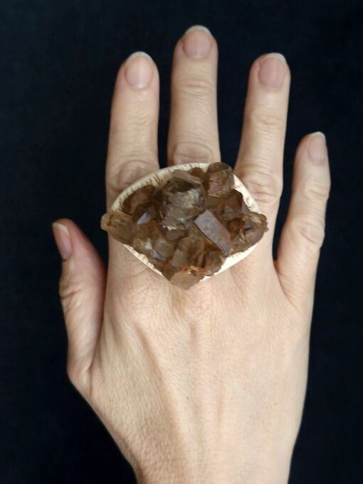 Orange River Crystal Stone Ring Size 9.5 - Image 3