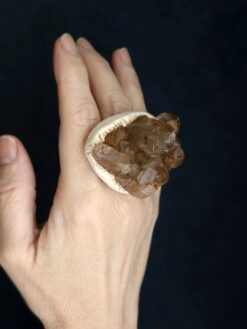 Orange River Crystal Stone Ring Size 9.5