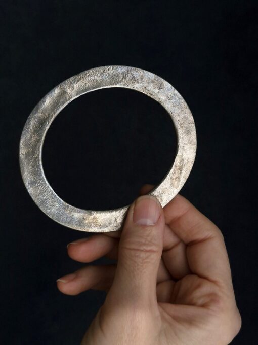 White Bronze Plated Alloy Bangle Size M - Image 2