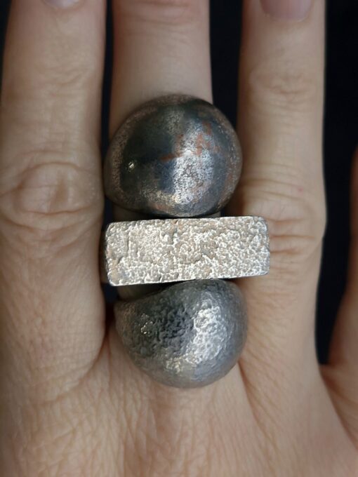 White Bronze Plated Alloy Rings (Set of 3) Size 7