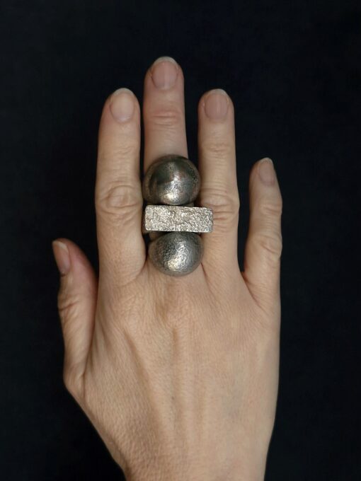 White Bronze Plated Alloy Rings (Set of 3) Size 7 - Image 2