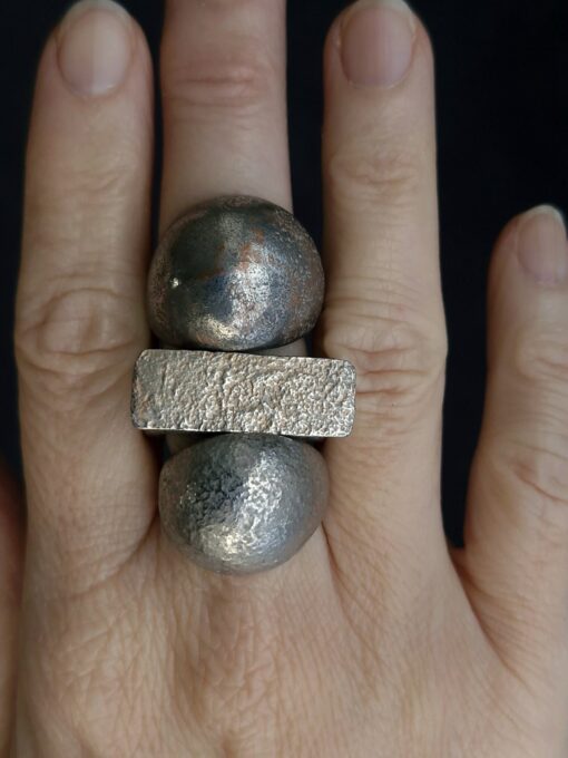 White Bronze Plated Alloy Rings (Set of 3) Size 7 - Image 3