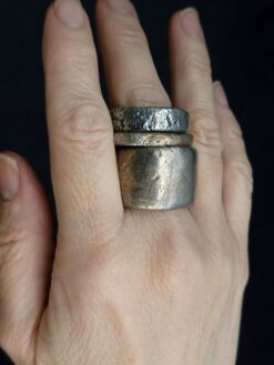 White Bronze Plated Alloy Rings (Set of 3) Size 10