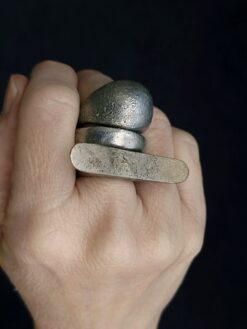 White Bronze Plated Alloy Rings (Set of 3) Size 6.5