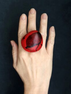 Red Statement Ring Size 8.5