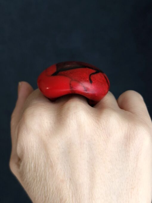 Red Statement Ring Size 8.5 - Image 2