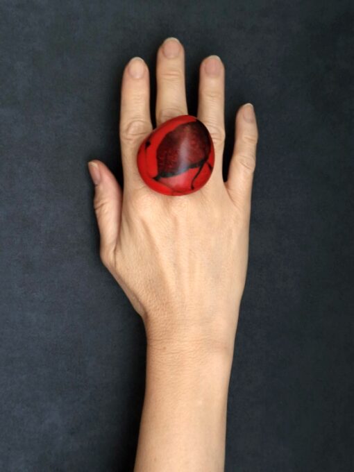 Red Statement Ring Size 8.5 - Image 3