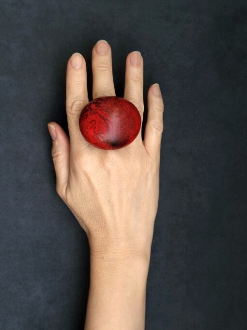 Red Statement Ring Size 6.5