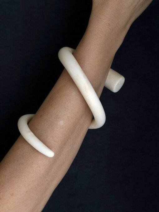 Vegan Ivory Snake Cuff Size M - L - Image 2