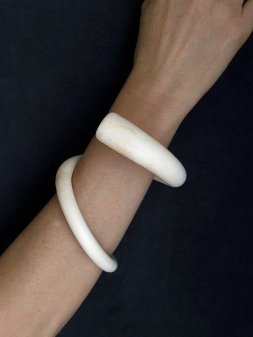 Vegan Ivory Snake Cuff Size M - L - Image 3