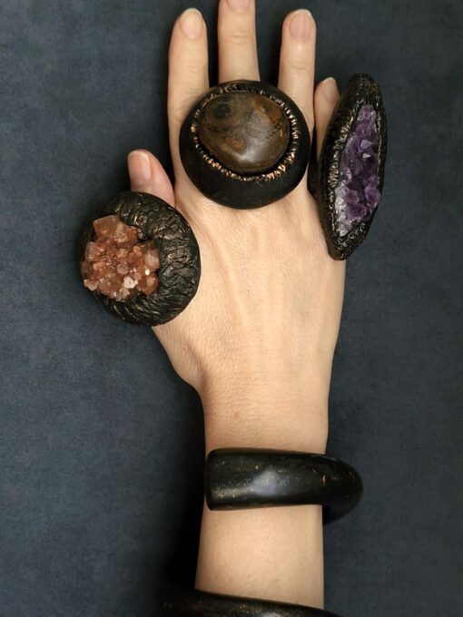 Dark Baroque Double Wrap Snake Cuff Size S - Image 3