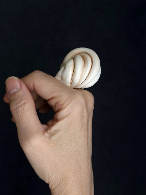 Vegan Ivory Sculptured Ring Size 7 - Image 3