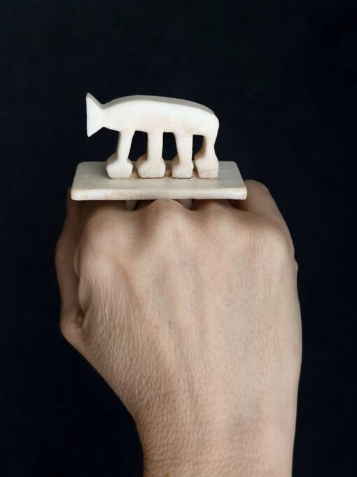 Vegan Ivory Sculptured Ring Size 7
