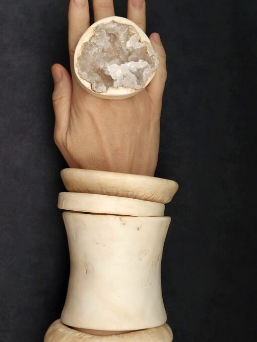 Vegan Ivory Bangle Stack Size M (Set of 4) - Image 3