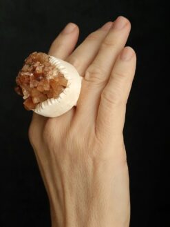 Aragonite Stone Ring Size 8.5