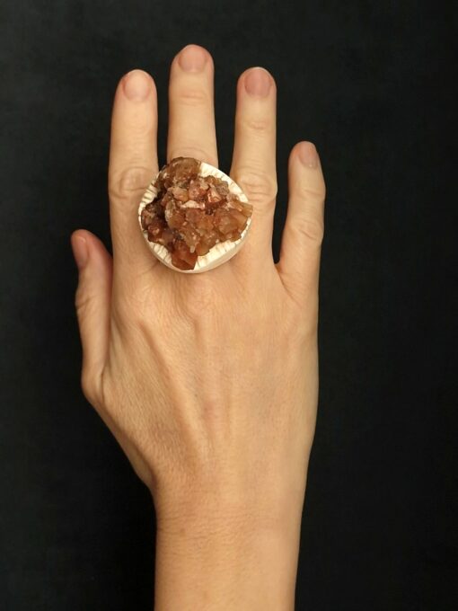 Aragonite Stone Ring Size 8.5 - Image 2