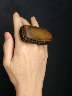 Tigers Eye Stone Ring Size 8.5