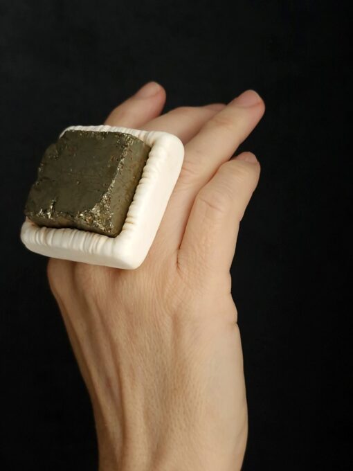 Pyrite Stone Ring Size 8 - Image 3