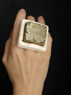 Pyrite Stone Ring Size 8