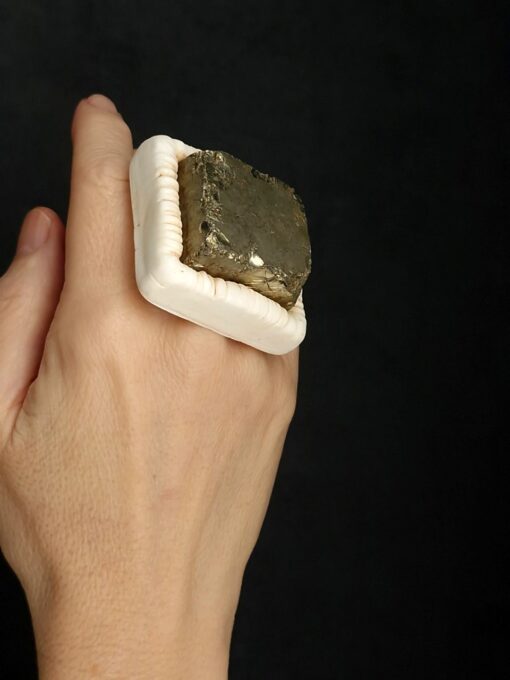 Pyrite Stone Ring Size 8 - Image 4
