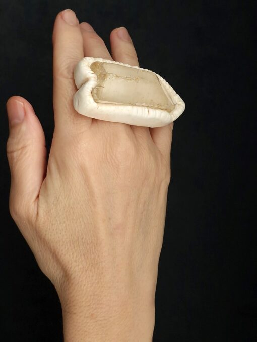 Rock Crystal Pointer Stone Ring Size 6 - Image 2