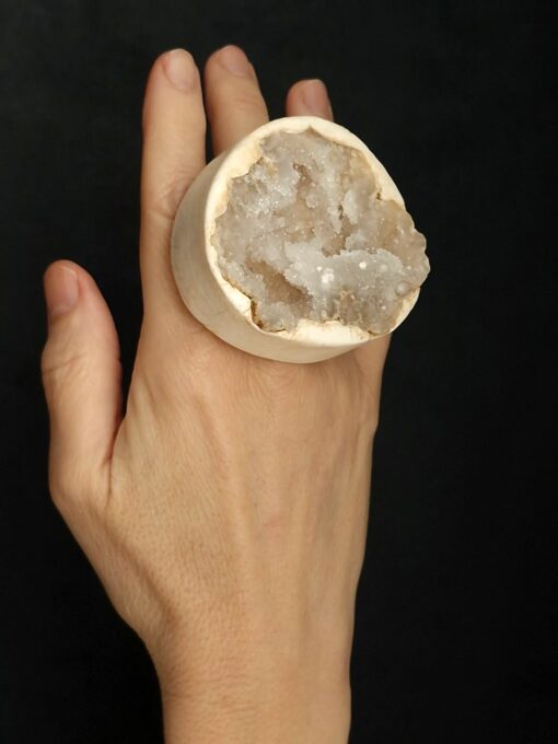 Quartz Geode Stone Ring Size 7.5 - Image 4