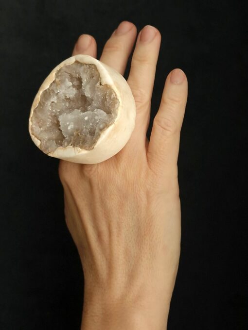 Quartz Geode Stone Ring Size 7.5 - Image 2