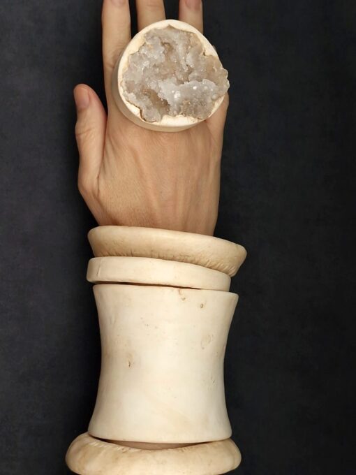 Quartz Geode Stone Ring Size 7.5 - Image 6