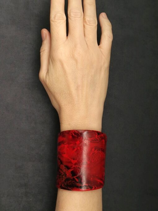 Red & Black Statement Cuff Size S - M - Image 2