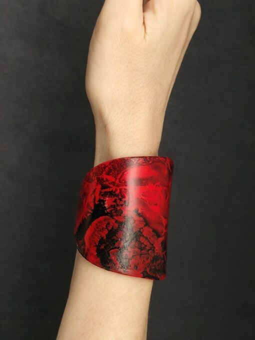 Red & Black Statement Cuff Size S - M - Image 3