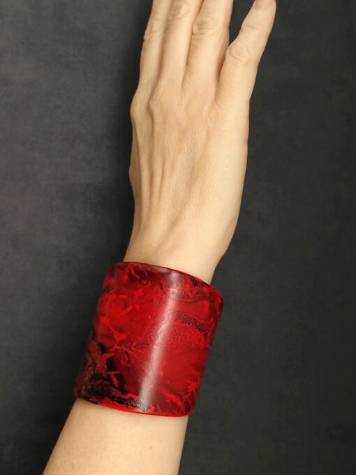 Red & Black Statement Cuff Size S - M - Image 4