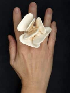Vegan Ivory Flower Ring Size 8