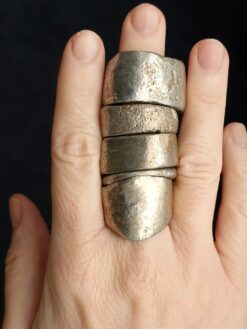 White Bronze Plated Alloy Rings (Set of 5) Size 9.5