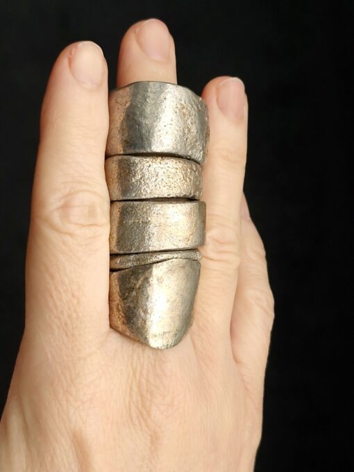 White Bronze Plated Alloy Rings (Set of 5) Size 9.5 - Image 3