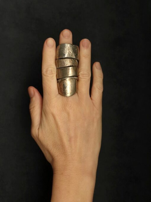 White Bronze Plated Alloy Rings (Set of 5) Size 9.5 - Image 4