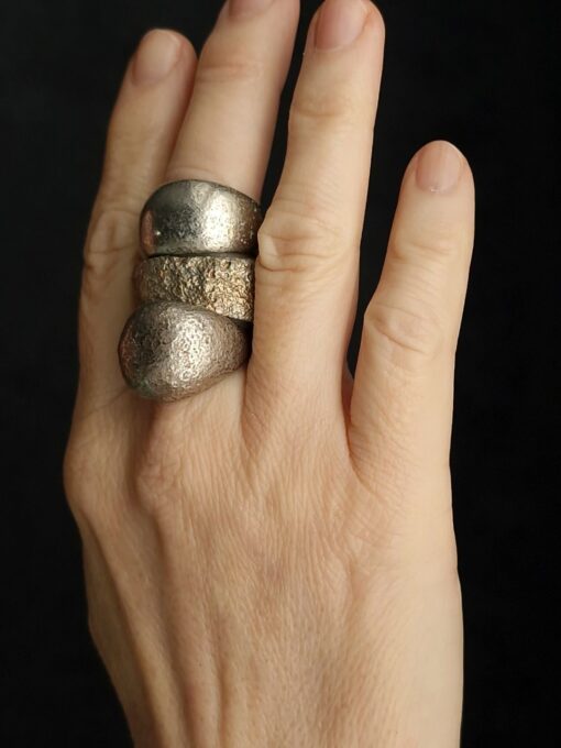 White Bronze Plated Alloy Rings (Set of 3) Size 7.5 - Image 5