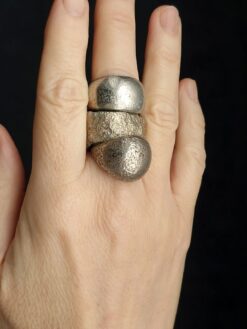 White Bronze Plated Alloy Rings (Set of 3) Size 7.5
