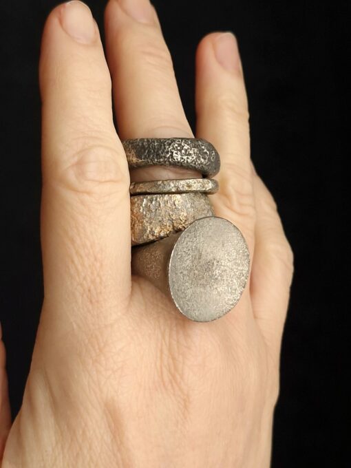 White Bronze Plated Alloy Rings (Set of 4) Size 8 - Image 2