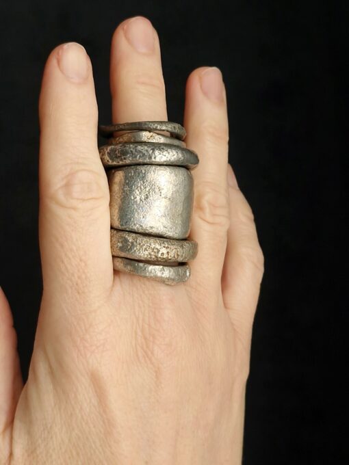 White Bronze Plated Alloy Rings (Set of 6) Size 8.5 - Image 2