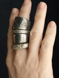 White Bronze Plated Alloy Rings (Set of 4) Size 9